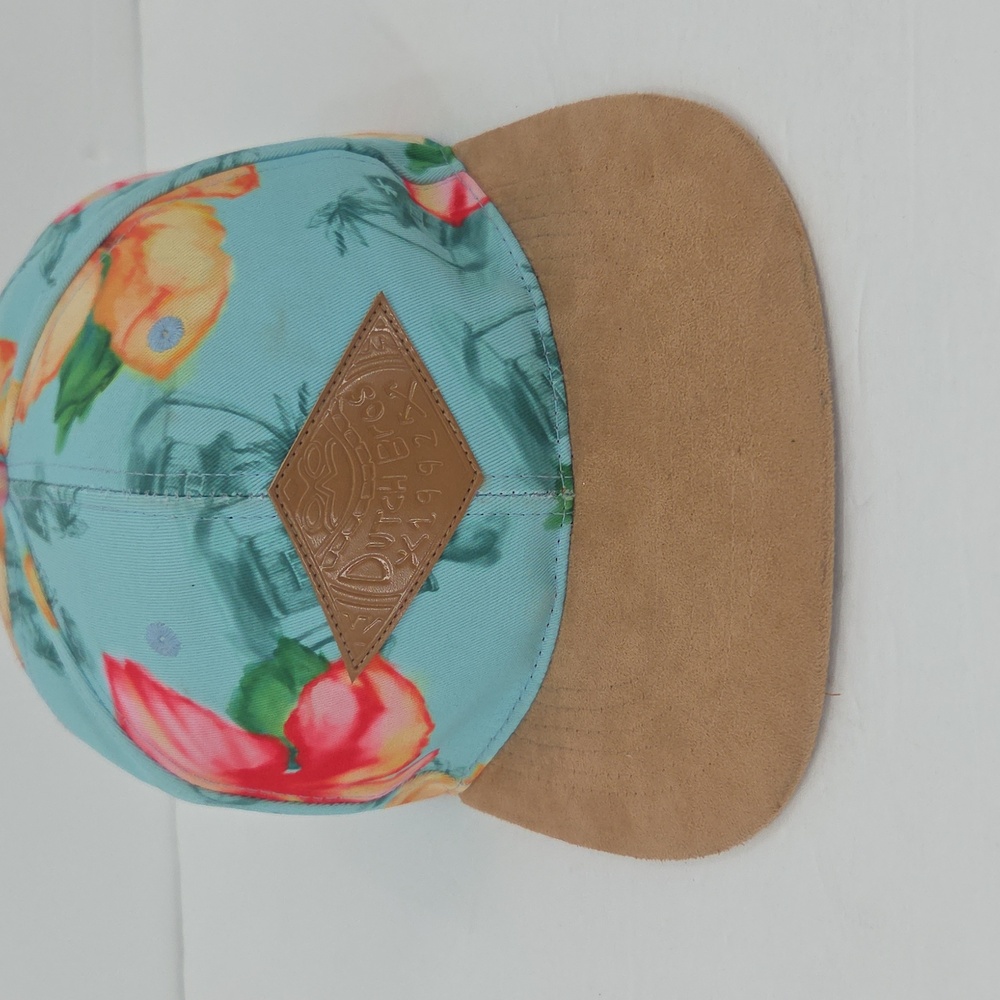Dutch Bros Floral Blue Hat with Tan Brim